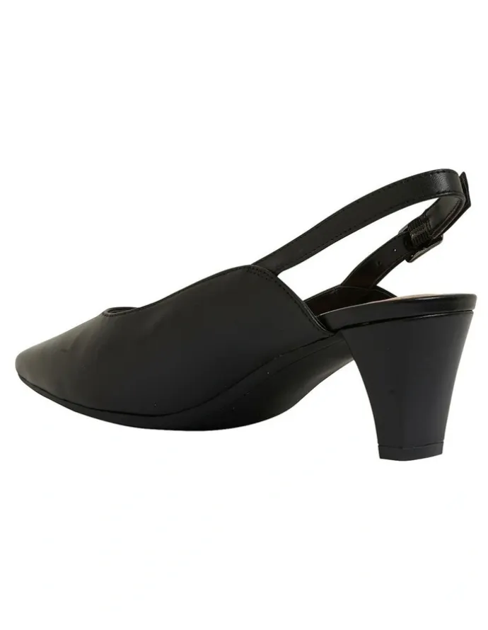 Easy Steps Agatha Black Glove Heeled Shoes
