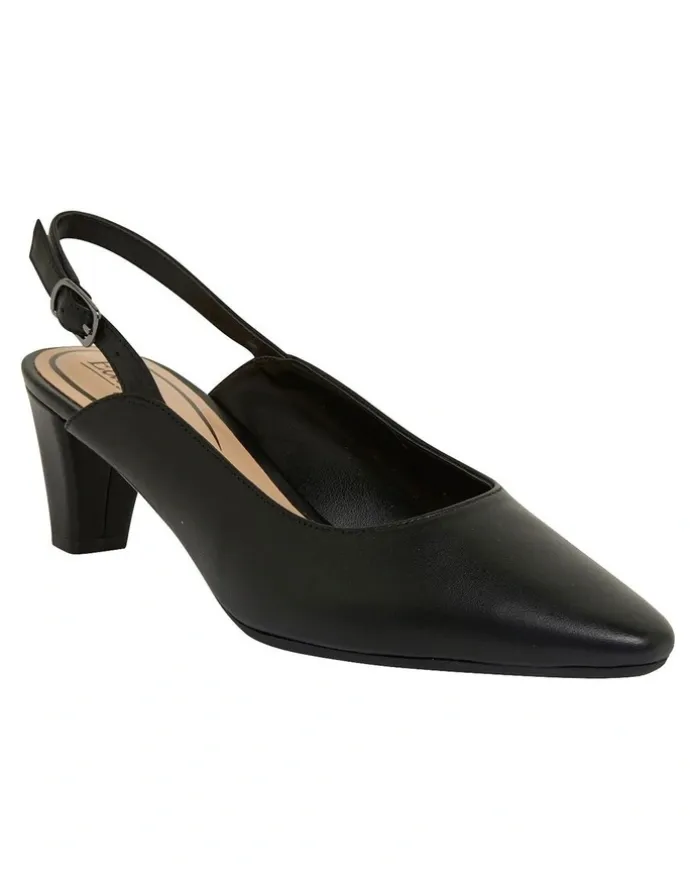 Easy Steps Agatha Black Glove Heeled Shoes
