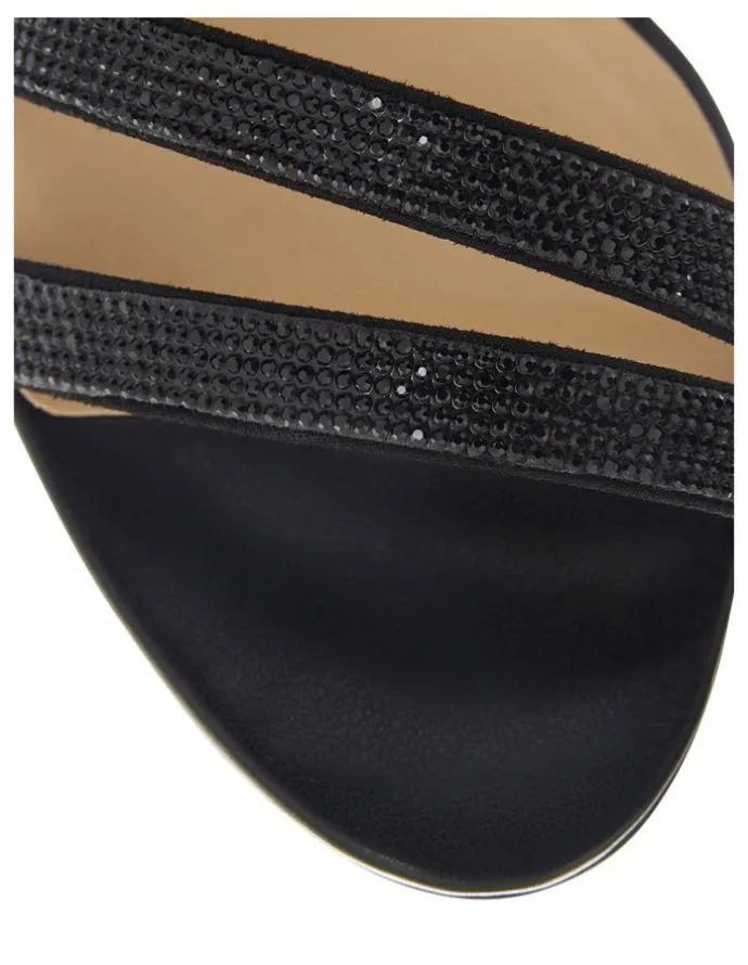 Easy Steps Akira Sandals in Black Diamante