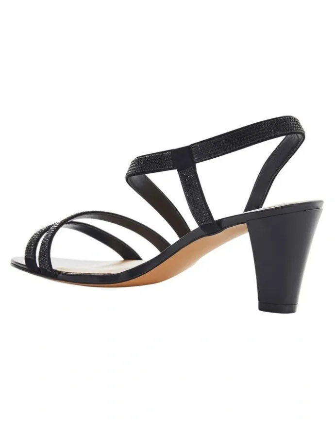 Easy Steps Akira Sandals in Black Diamante