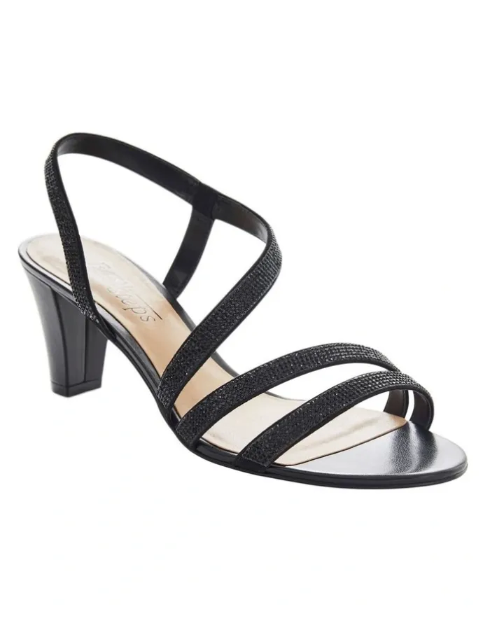Easy Steps Akira Sandals in Black Diamante