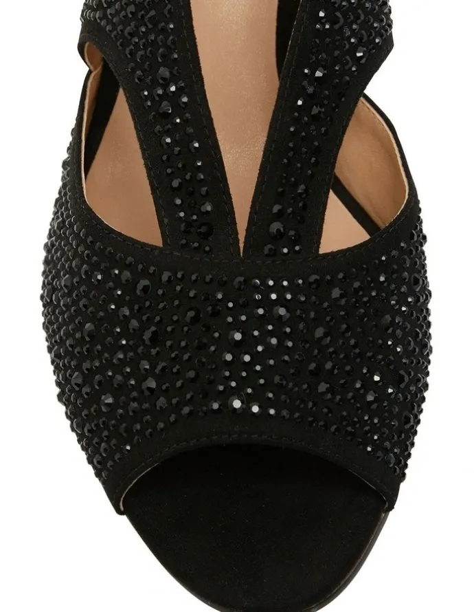 Easy Steps Angie Sandal Heel in Black Fabric