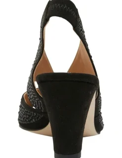 Easy Steps Angie Sandal Heel in Black Fabric