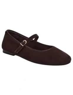 Easy Steps Athena Ballet Flats in Chocolate Suede
