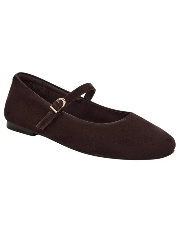 Easy Steps Athena Ballet Flats in Chocolate Suede