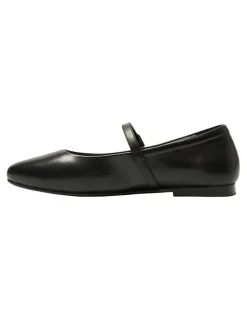 Easy Steps Athena Flat Shoes in Black Leather