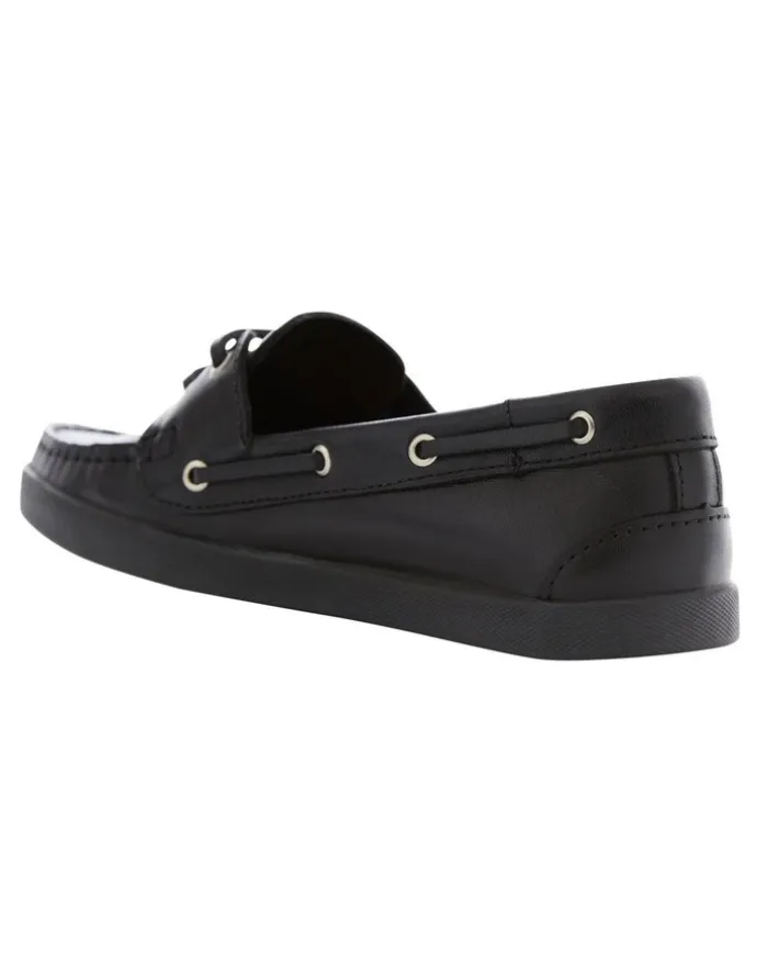 Easy Steps Campus Loafers in Black Leather