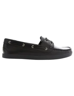 Easy Steps Campus Loafers in Black Leather