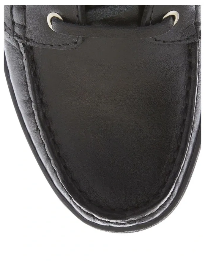 Easy Steps Campus Loafers in Black Leather