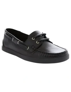 Easy Steps Campus Loafers in Black Leather