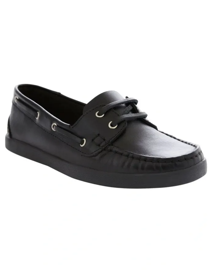 Easy Steps Campus Loafers in Black Leather