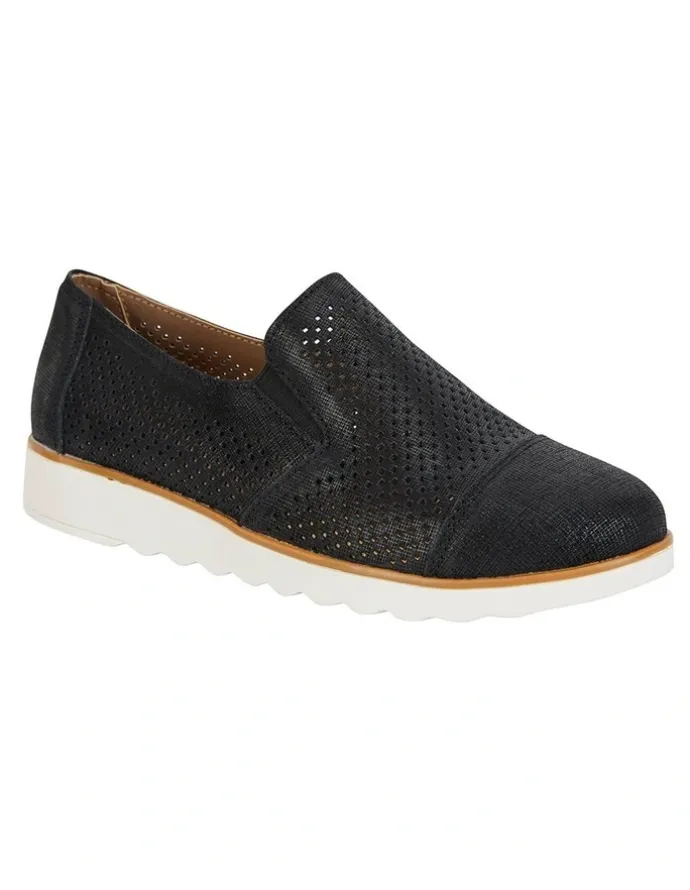 Easy Steps Davis Black Combo Flat Shoes
