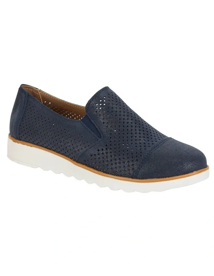 Easy Steps Davis Navy Combo Flat Shoes