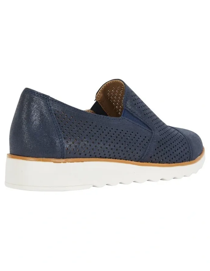 Easy Steps Davis Navy Combo Flat Shoes