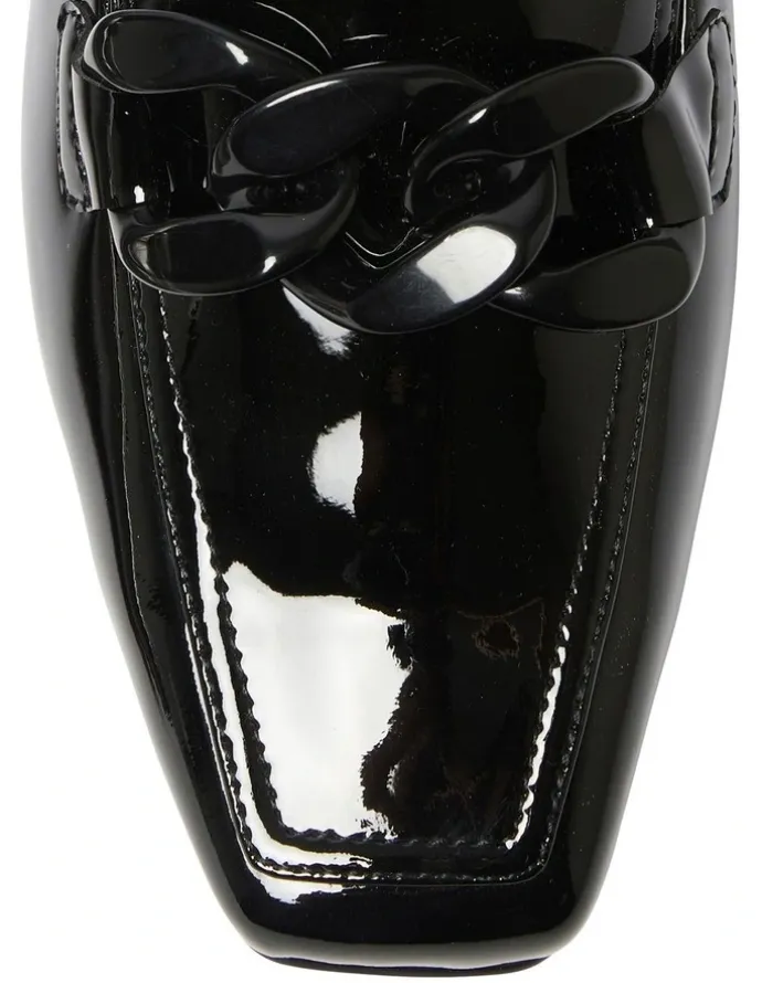 Easy Steps Domino Flat Shoes in Black Crinkle Patent Leather