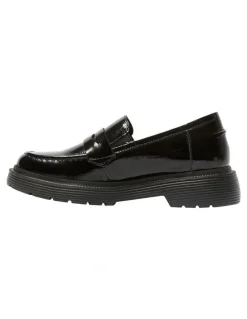 Easy Steps Eleanor Patent Leather Loafers in Black