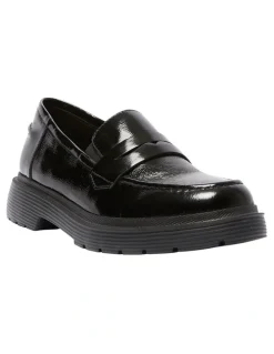 Easy Steps Eleanor Patent Leather Loafers in Black