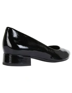 Easy Steps Janine Black Crinkle Patent Heeled Shoes