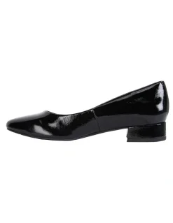 Easy Steps Janine Black Crinkle Patent Heeled Shoes