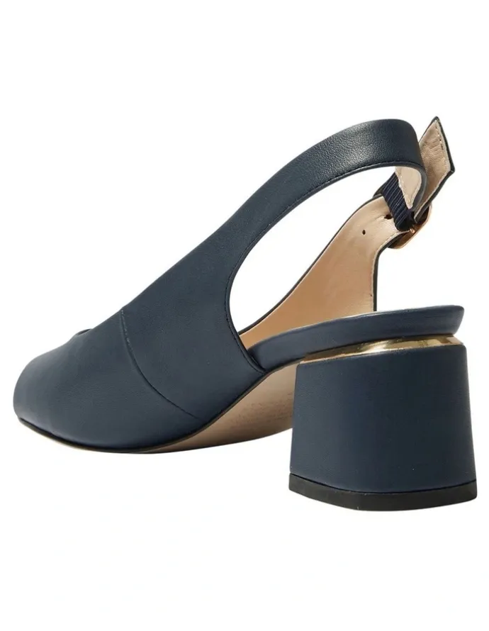 Easy Steps Martina Heeled Sandals in Navy Leather