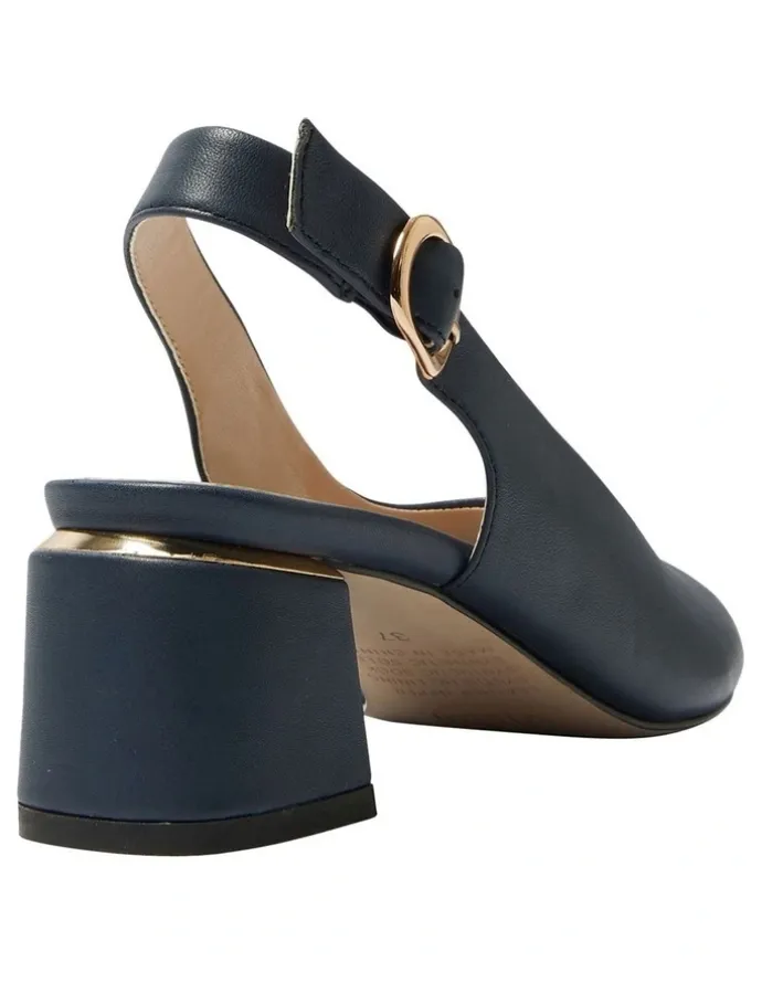 Easy Steps Martina Heeled Sandals in Navy Leather