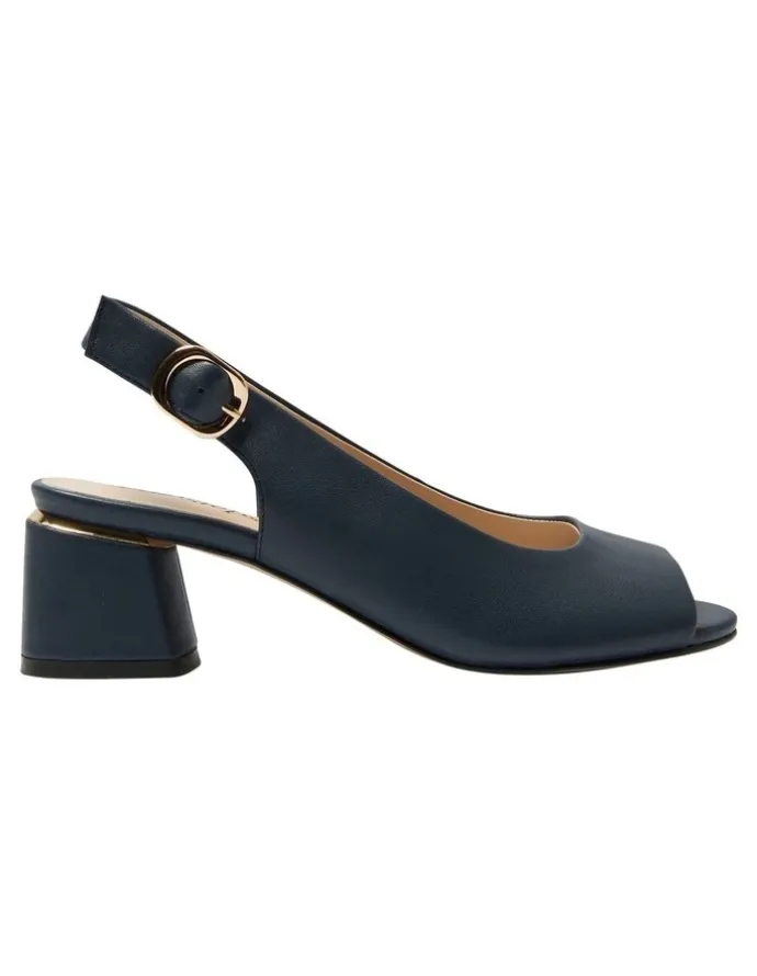 Easy Steps Martina Heeled Sandals in Navy Leather