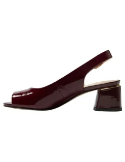 Easy Steps Martina Heeled Sandals in Wine Patent
