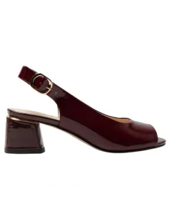 Easy Steps Martina Heeled Sandals in Wine Patent