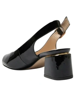 Easy Steps Martina Heeled Sandals in Black Patent