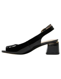 Easy Steps Martina Heeled Sandals in Black Patent