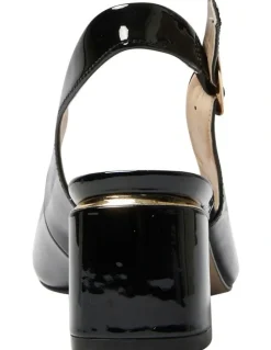Easy Steps Martina Heeled Sandals in Black Patent