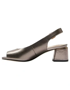 Easy Steps Martina Heeled Sandals in Pewter Metallic