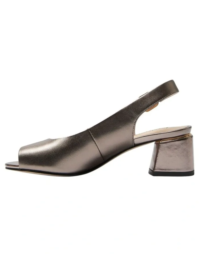 Easy Steps Martina Heeled Sandals in Pewter Metallic