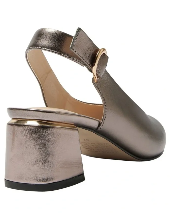 Easy Steps Martina Heeled Sandals in Pewter Metallic