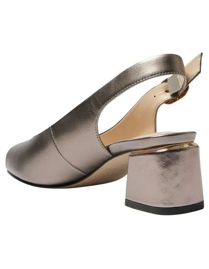 Easy Steps Martina Heeled Sandals in Pewter Metallic