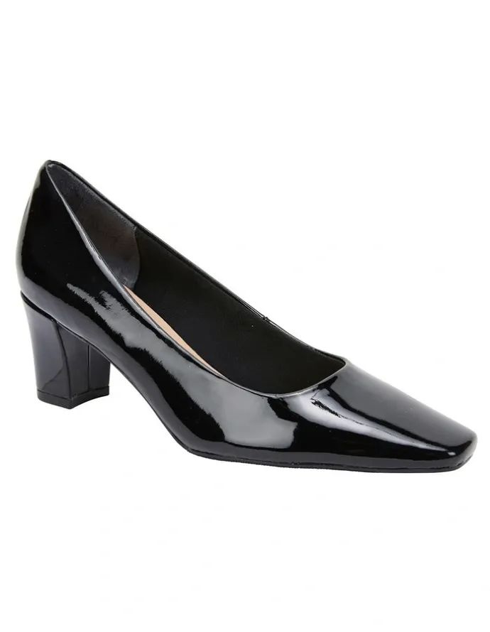 Easy Steps Nicole Black Patent Heeled Shoes