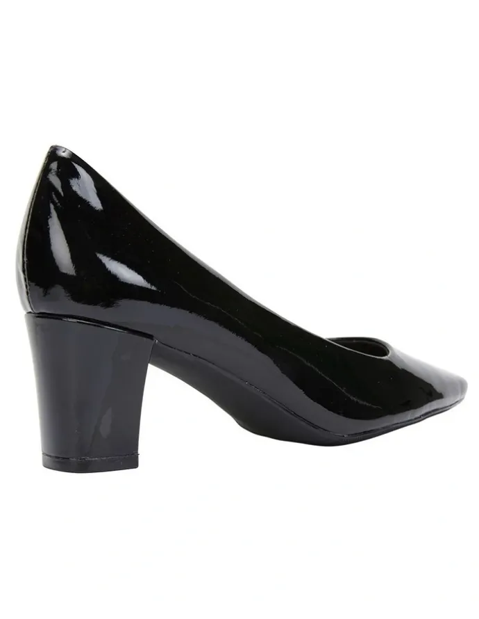 Easy Steps Nicole Black Patent Heeled Shoes