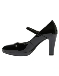 Easy Steps Otis Heeled Shoes in Black Patent Leather