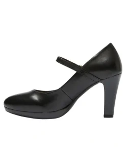 Easy Steps Otis Heeled Shoes in Black Leather