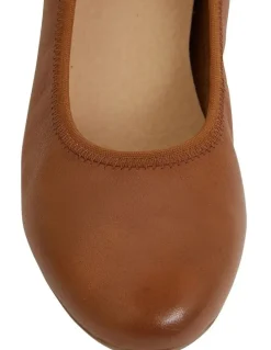 Easy Steps Pamper Mid Brown Glove Flat Shoes