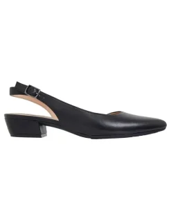 Easy Steps Ramsey Heeled Ballet in Black Leather