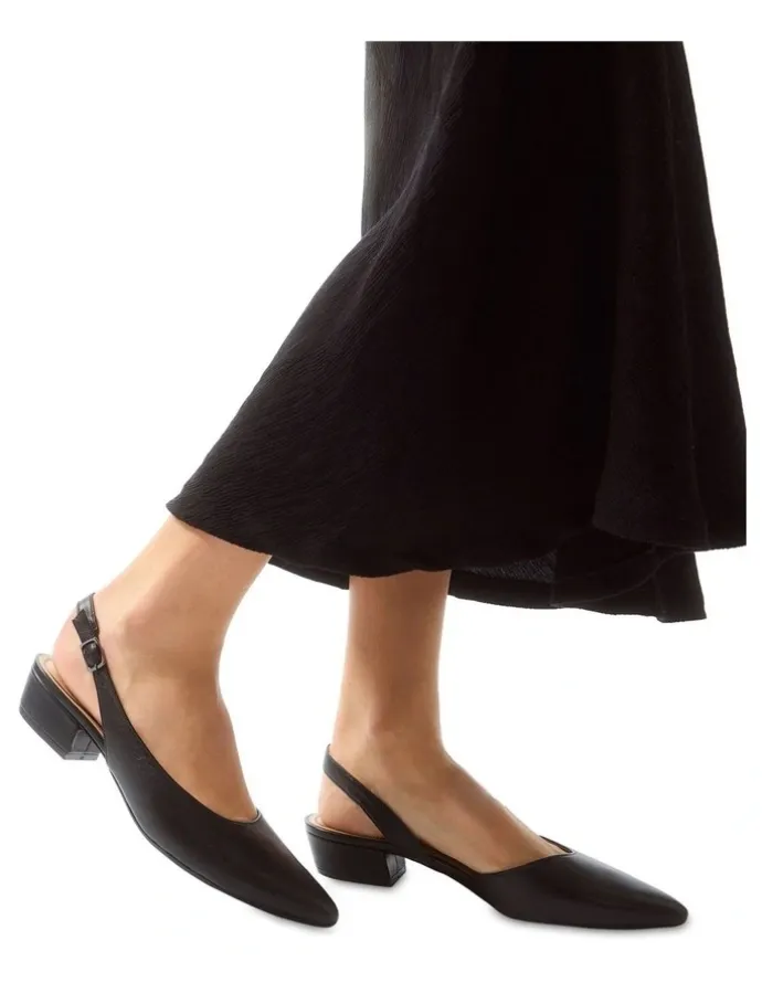 Easy Steps Ramsey Heeled Ballet in Black Leather