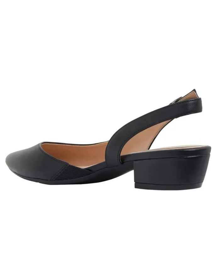 Easy Steps Ramsey Heeled Ballet in Black Leather