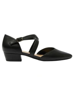 Easy Steps Renee Heeled Shoes in Black Leather