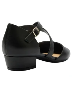 Easy Steps Renee Heeled Shoes in Black Leather