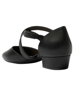 Easy Steps Renee Heeled Shoes in Black Leather