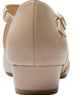 Easy Steps Renee Heeled Shoes in Blush Leather