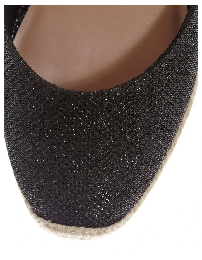 Easy Steps Santos Sandals in Black Glitter Fabric