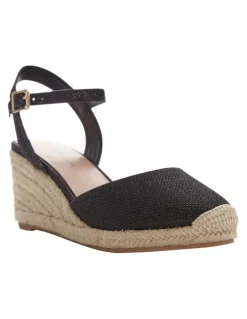 Easy Steps Santos Sandals in Black Glitter Fabric