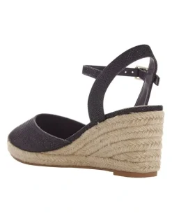 Easy Steps Santos Sandals in Black Glitter Fabric